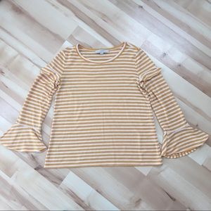 Loft Striped Bell Long Sleeve Top